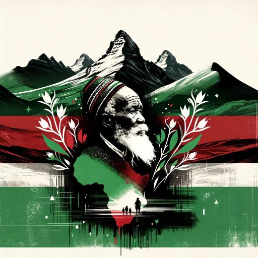 DALL·E 2024-02-21 20.08.01 - Create an art graphic representing the birth and early years of Mohlomi around 1790-1800. The image should feature a silhouette of a wise old Mosotho